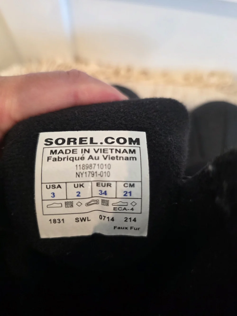 Sorel Youth 3Y Black Waterproof Winter Snow Boots